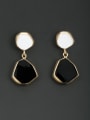 thumb Personalized Gold Plated Black Geometric Acrylic Drop drop Earring 0