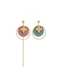 thumb Gold Round Drop drop Earring with Gold Plated Zinc Alloy 0