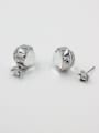 thumb Platinum Plated Round White austrian Crystals Beautiful Studs stud Earring 0