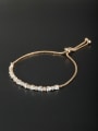 thumb White Charm Bracelet with Gold Plated Zircon 0