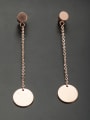 thumb The new Stainless steel Round Drop threader Earring with Rose 0