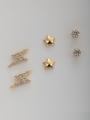 thumb New design Gold Plated White  Star Zircon Combined Studs stud Earring 0