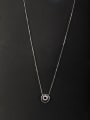 thumb White Round Necklace with Platinum Plated Zircon 0