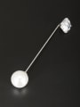 thumb Round style with Platinum Plated Pearl Lapel Pins & Brooche 0