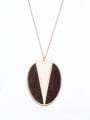 thumb Gold Plated Zinc Alloy Round Brown Necklac 0