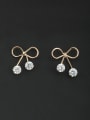 thumb Personalized Gold Plated White Butterfly Zircon Drop drop Earring 0
