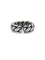thumb color Silver-Plated Titanium chain Band band ring 1