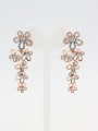 thumb Statement style with Rose Plated Rhinestone Drop drop Earring 0