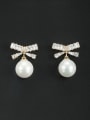 thumb A Gold Plated Stylish Pearl Drop drop Earring Of Butterfly 0