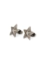 thumb Silver Star Studs stud Earring with Silver-Plated Titanium 0