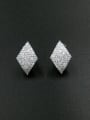 thumb A Platinum Plated Stylish Zircon Drop drop Earring Of Geometric 0