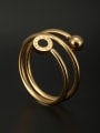 thumb Round Stainless steel Beads Gold Stacking Ring  6-9# 0