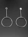 thumb Model No NY42433 White Round Youself ! Platinum Plated  Drop drop Earring 0
