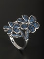 thumb Flower style with Platinum Plated Copper Zircon Ring 6#-9# 0