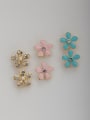 thumb Gold Plated Flower White Rhinestone Beautiful Combined Studs stud Earring 0