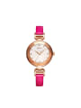 thumb Fashion Pink Alloy Japanese Quartz Round Genuine Leather Women's Watch 28-31.5mm 0