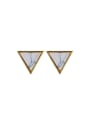 thumb Gold Triangle Drop stud Earring with Gold Plated Copper Stone 0