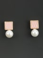 thumb New design Gold Plated Round Pearl Drop drop Earring in White color 0