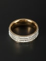 thumb Stainless steel Rhinestone Gold band ring  6-8# 1