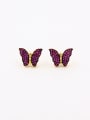 thumb Butterfly style with Gold Plated Copper Zircon Studs stud Earring 0