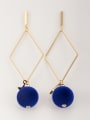 thumb Mother's Initial Navy Drop drop Earring with Star Beads 0