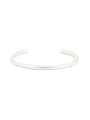 thumb Silver-Plated Titanium Round Silver Beautiful Bangle 0