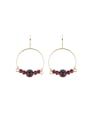 thumb Mother's Initial Gold Drop drop Earring with Garnet 0