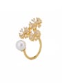 thumb A Gold Plated Zinc Alloy Stylish Zircon Stacking Cocktail Ring Of Flower 0