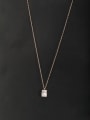 thumb Blacksmith Made Rose Plated Zircon Square Necklace 0