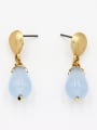 thumb Charm style with Gold Plated Aquamarine Drop drop Earring 0