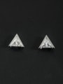 thumb Triangle style with Platinum Plated Zircon Studs stud Earring 0
