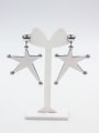 thumb Fashion Platinum Plated Star Hoop drop Earring 0