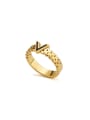 thumb Gold Plated Stainless steel Monogrammed Gold Band band ring 0