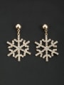 thumb The new Gold Plated Zircon Flower Drop drop Earring with White 0