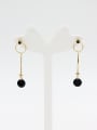 thumb New design Copper Geometric Zircon Studs drop Earring in Black color 0