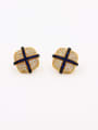 thumb Gold Plated Copper Square Navy Zircon Beautiful Studs stud Earring 0