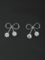thumb Model No DCZ3463-001 Butterfly Platinum Plated Zircon White Drop drop Earring 0