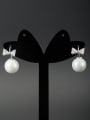 thumb Blacksmith Made Platinum Plated Pearl Butterfly Drop drop Earring 0