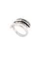 thumb Silver-Plated Titanium Feather Band band ring 2