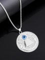 thumb Stainless steel Chain Alloy Pendant  Cubic Zirconia Evil Eye Hip Hop Necklace 2