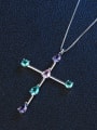 thumb Copper Crystal Cross Minimalist Regligious Necklace 3