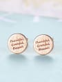 thumb 925 Sterling Silver Round  Letter Minimalist Stud Earring 3