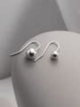 thumb 925 Sterling Silver Bead Minimalist Hook Earring 0