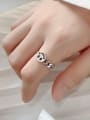 thumb 925 Sterling Silver Chain Smile   Vintage  free size Ring 0