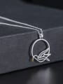 thumb 925 Sterling Silver  Minimalist Hollow Flying Bird Pendant Necklace 2