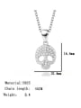 thumb 925 Sterling Silver Cubic Zirconia Skull Cute Necklace 4