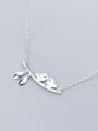 thumb 925 Sterling Silver Cute twig bird Necklace 4