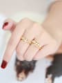 thumb Brass Imitation Pearl Heart Vintage Stackable Ring 1