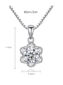 thumb 925 Sterling Silver Cubic Zirconia simple zircon Flower Pendant Necklace 2