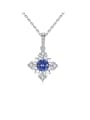 thumb 925 Sterling Silver Cubic Zirconia Simple cross flower pendant Necklace 0